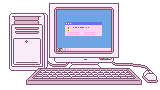 white pixel art of a desktop computer