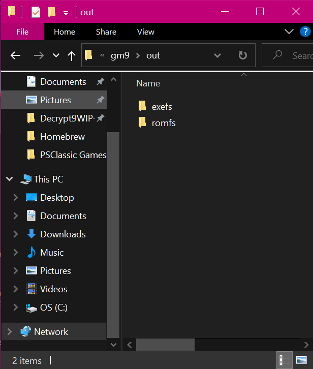 windows file explorer showing the 3ds file structure