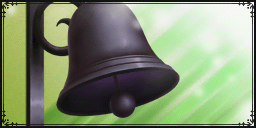 black bell on green background