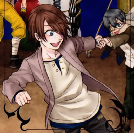 doll out of costume, dragging ciel by the arm