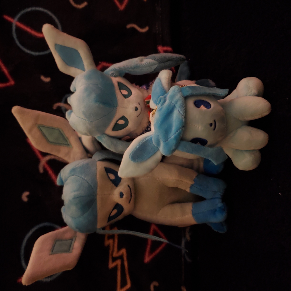 three glaceon plush