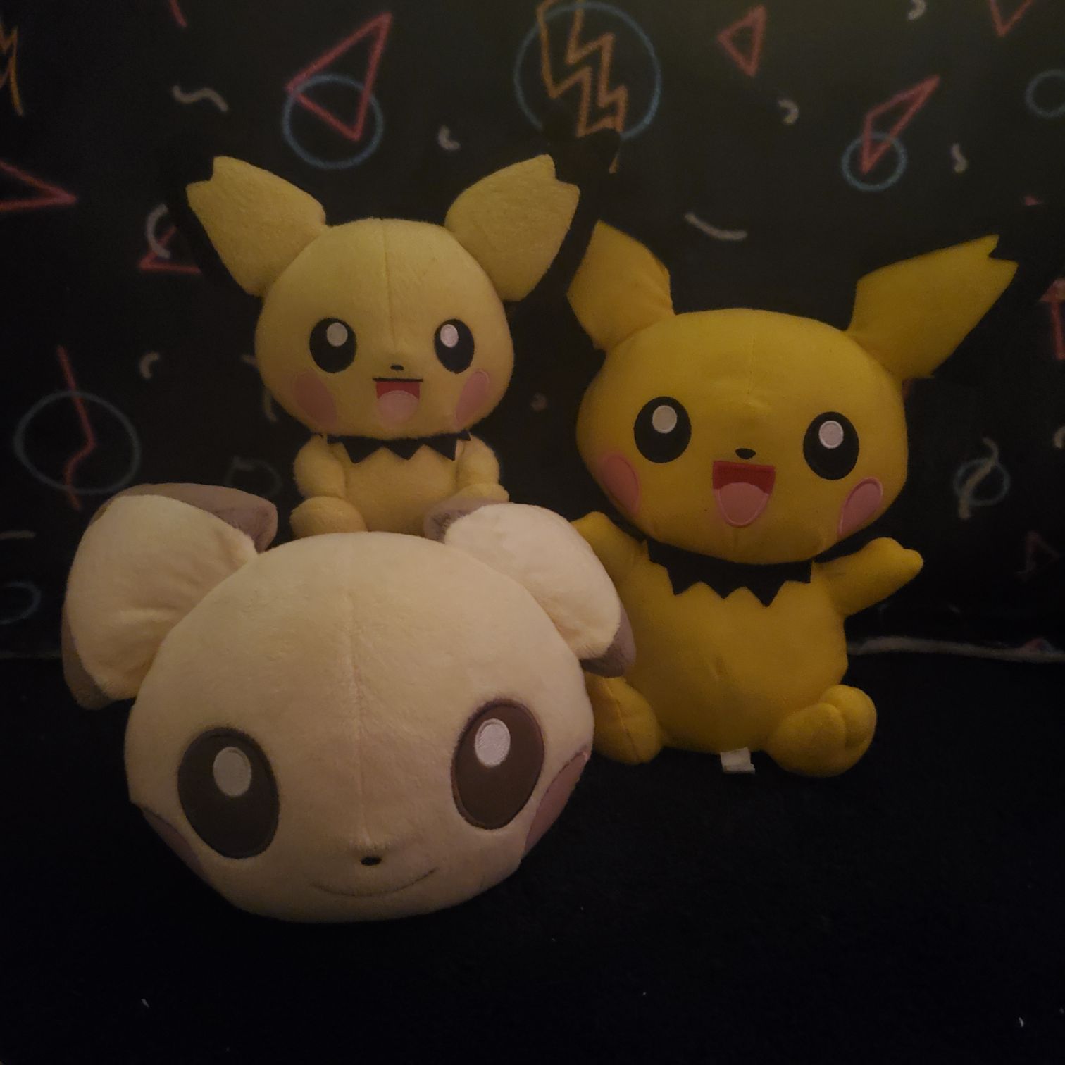 three pichu plush