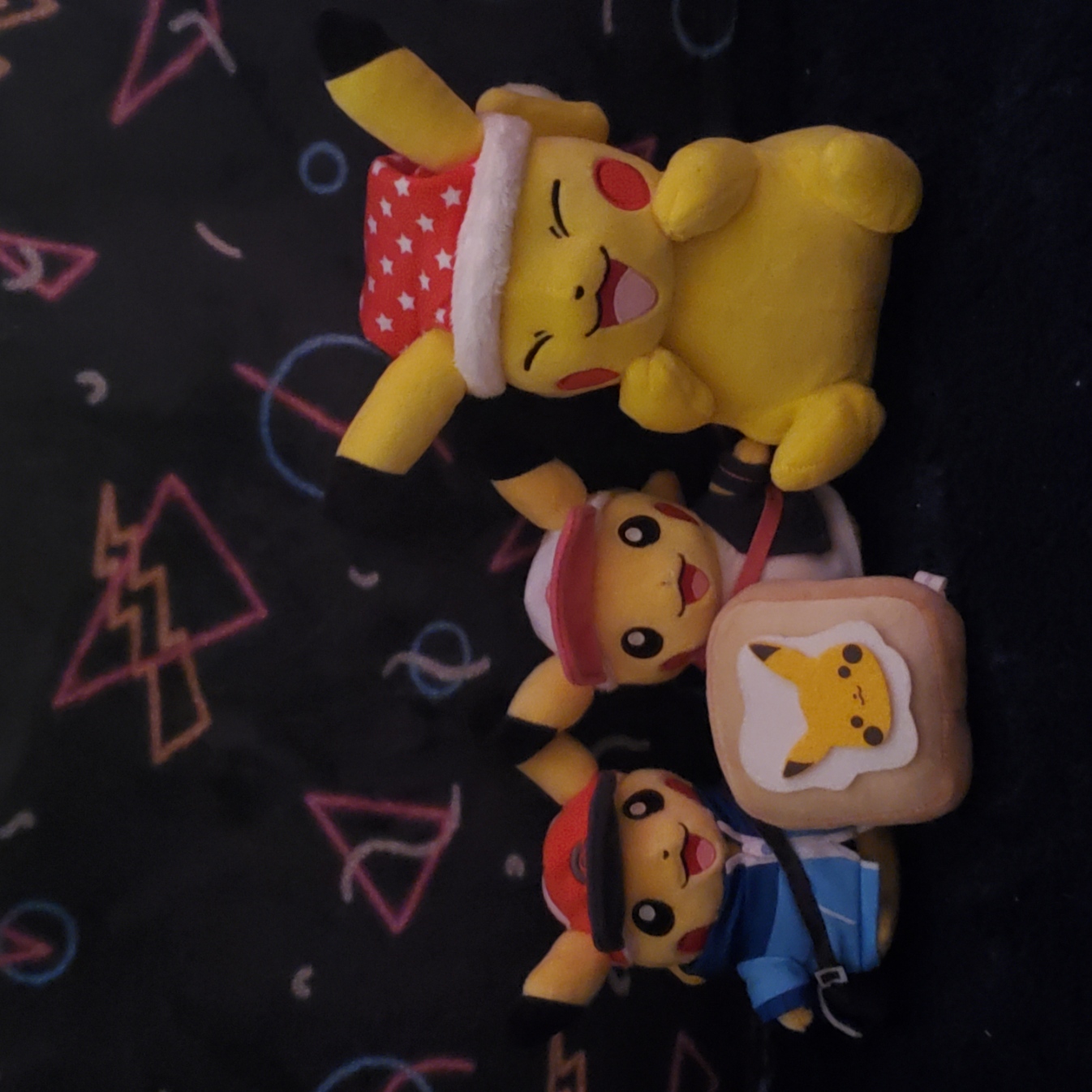 four pikachu plush