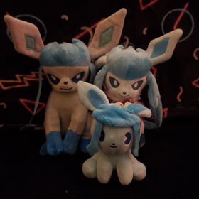 three glaceon plush