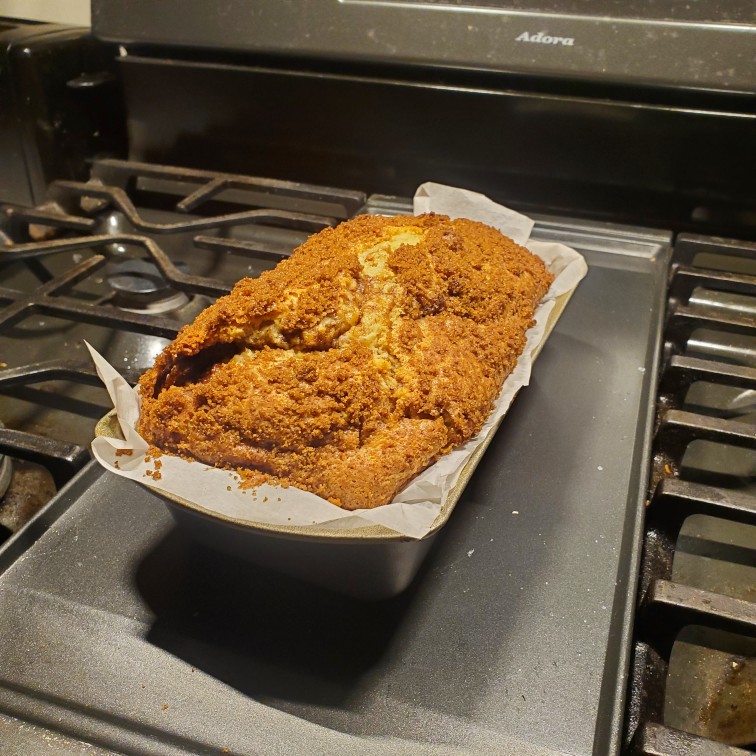 cinnamon bread in a loaf pan